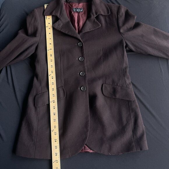 Thomo Wool Blazer Womens Size 36 Brown Lined Office Career Button Front Preppy - Picture 9 of 10